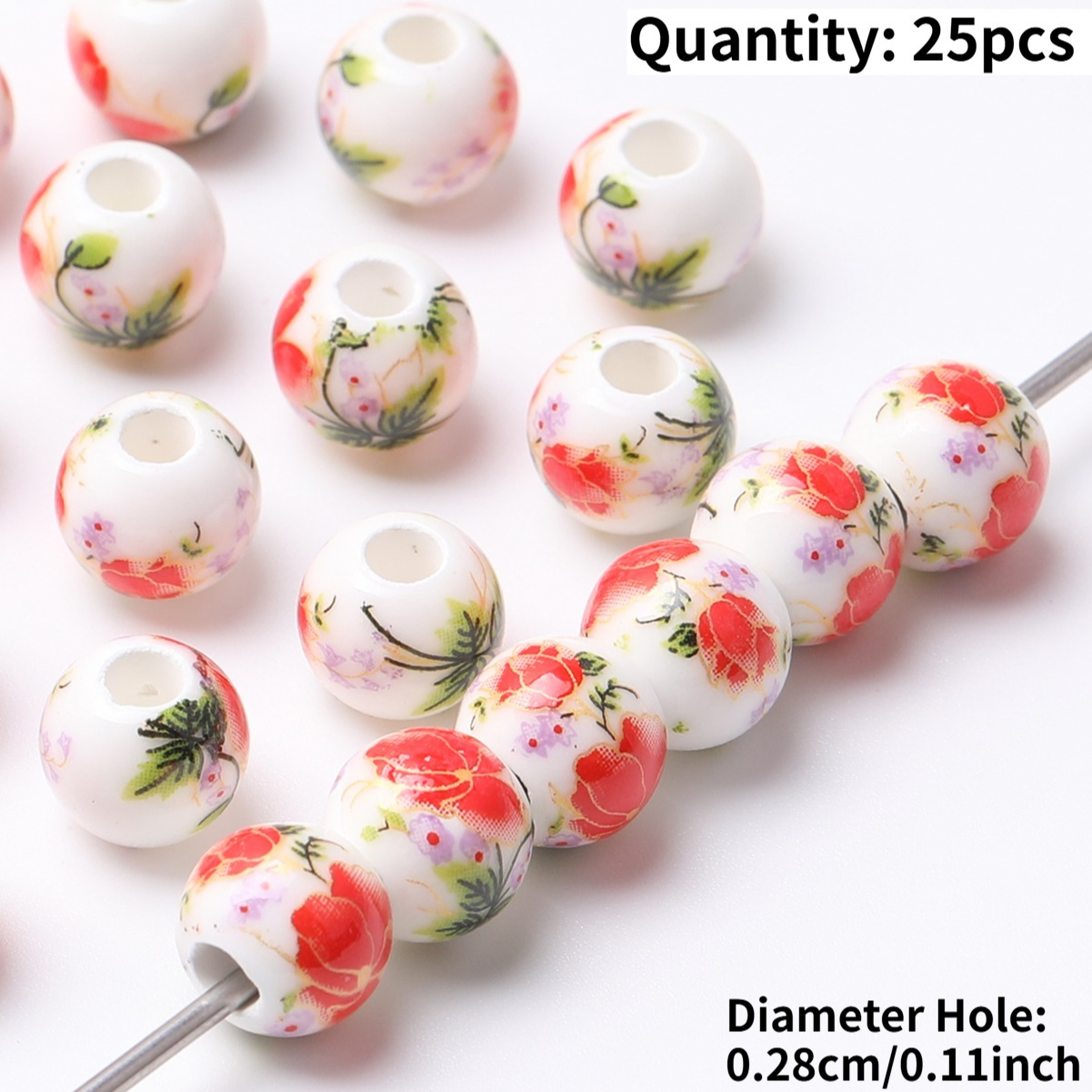 25pcs Vintage Ceramic Beads for DIY Jewelry Making
